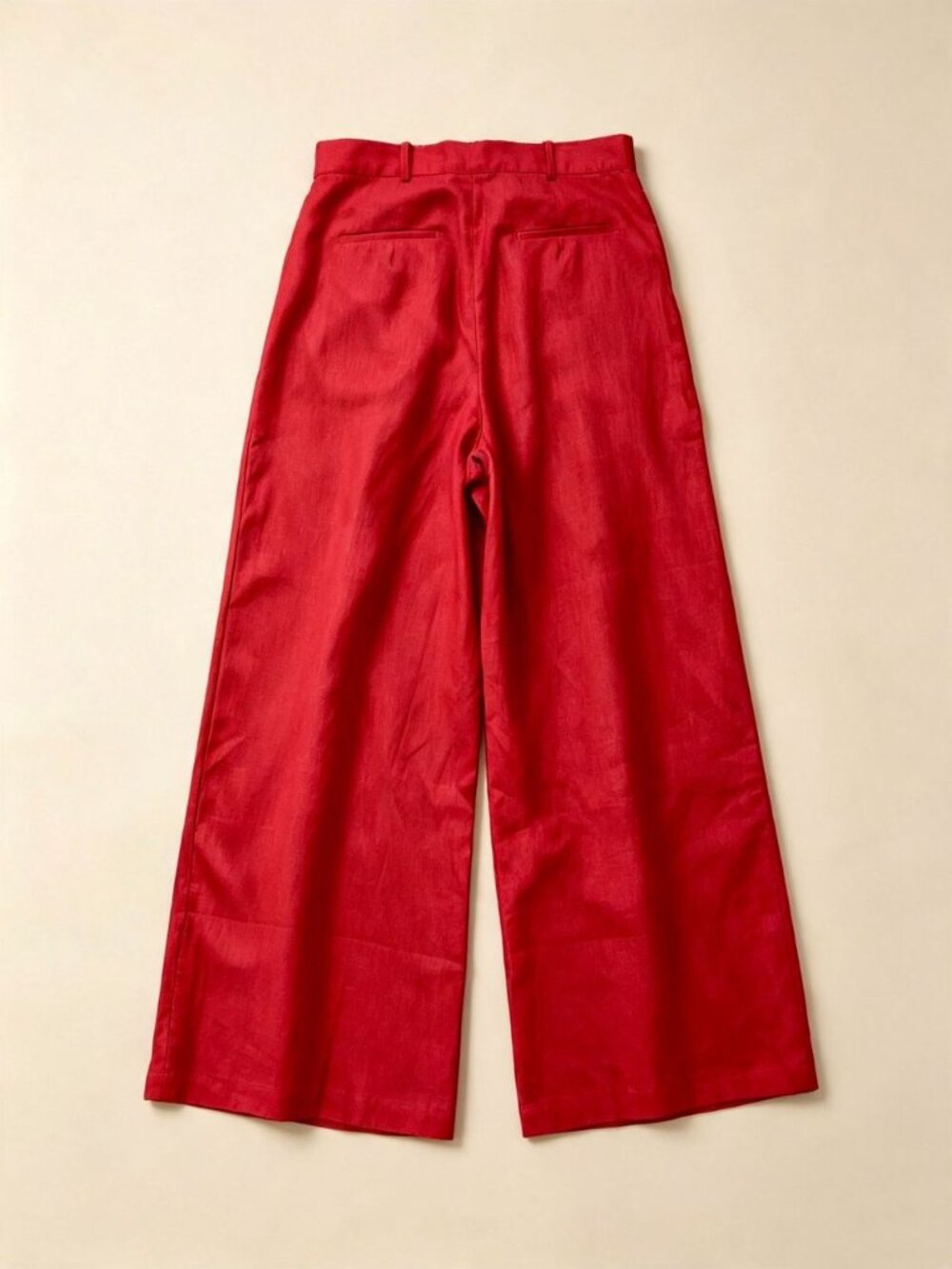 NWOT FARM Rio Linen Red Wide-leg Pants Size L/ W33 - Picture 3 of 9